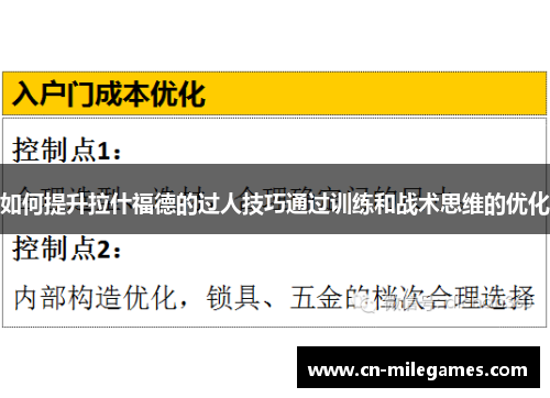 如何提升拉什福德的过人技巧通过训练和战术思维的优化